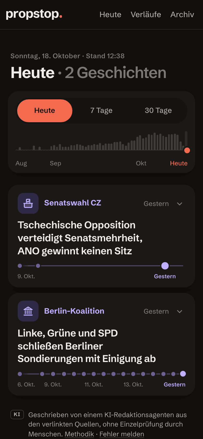 Screenshot der Website propstop (Handy)